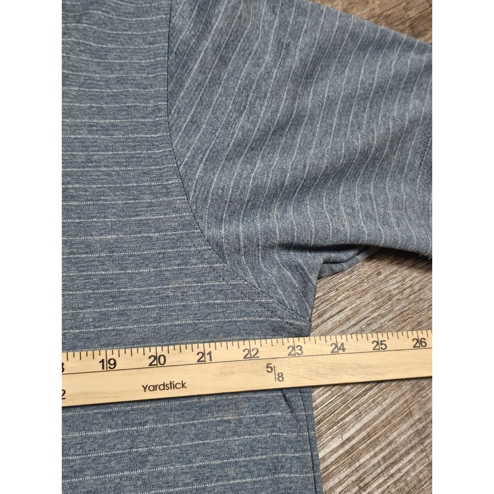Dunning Golf Mens Large Blue Striped Short Sleeve Performance Polo Shirt L - Picture 7 of 8